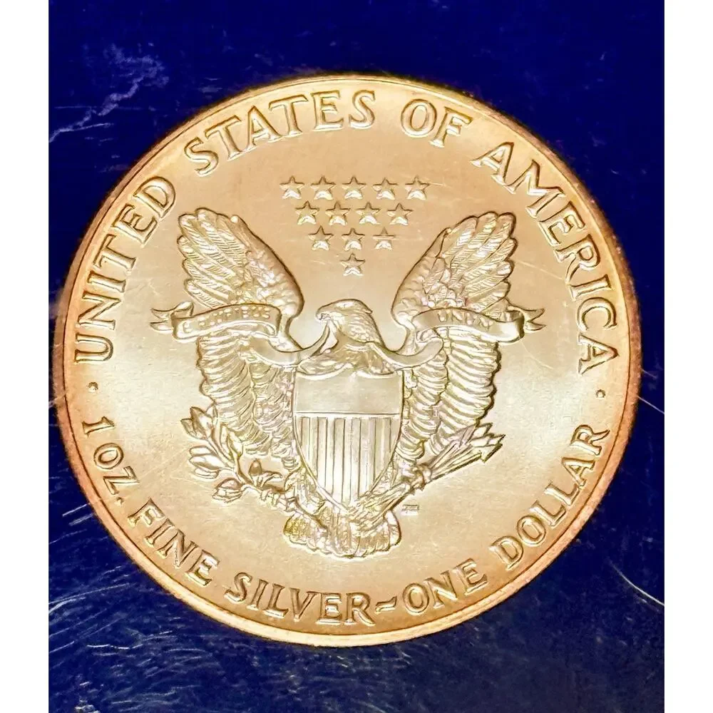1992 GTE 1 oz American Silver Eagle Employee Award Coin Display Case